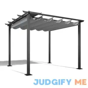 Unbranded 10-ft W x 10-ft L x 7-ft 3-in H Gray Metal Freestanding Pergola with Canopy EL-ZPPL1010-H-WL3