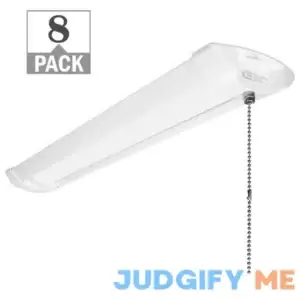 2 ft 2000 Lumens Integrated LED White Shop Light with Pull Chain 4000K Bright