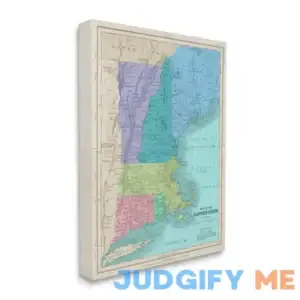Stupell Industries Map Of Eastern States New England Border Lines Wall