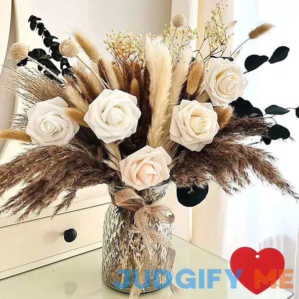 RyddeligHome 100pcs Artificial Flower Arrangements with Vase Pampas Grass with Vase Included for Dining Table Centerpiece RyddeligHome 100pcs Artificial Flower Arrangements with Vase Pampas Grass with Vase Included for Dining Table Centerpiece
