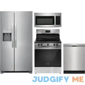 Frigidaire 4 Piece Kitchen Appliances Package with Side-by-Side Refrigerator