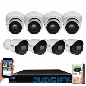 Face Recognition Human & Vehicle Detection GW Security 4K Ultra HD POE/IP AI 8 Channel Security Camera System with 8MP IP Security Cameras