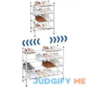 STORAGE MANIAC Expandable Shoe Rack Stackable Rack for Closet Small Organizer Entryway