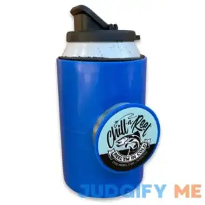 Chill-N-Reel Fishing Can Cooler Hard Shell Drink Holder with Hand Line Reel Attached
