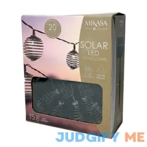 Mikasa Outdoor Waterproof LED Solar Metal Spiral String Lights