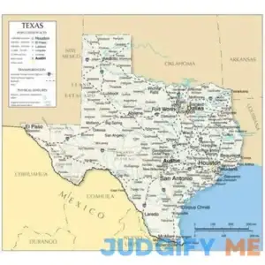 26x24in Texas detailed map of with boundaries