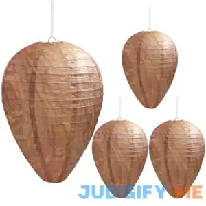 4 Pack Wasp Nest Decoy Hanging Wasp Deterrent for Wasps Hornets Yellow Jackets