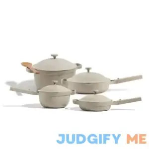4-Piece Cookware Set from Our Place Full-Size and Mini Always Pan and Perfect Pot Set