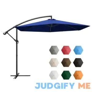 Greesum Offset Umbrella 10ft Cantilever Patio Hanging Outdoor Market Umbrella with Crank and Cross Base