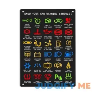 ERMUHEY Know Your Car Warning Lights Mechanics Funny Sarcastic Sign Metal Tin Signs