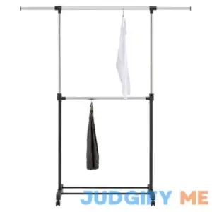 Room Essentials Adjustable Double Rod Garment Rack Black