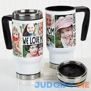 Personalized Photo Commuter Travel Mug - 5 Photos Loving Message - Unique Mother's Day Gifts
