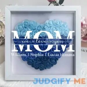 Mom We Love You - Personalized Flower Shadow Box Gift For Mom