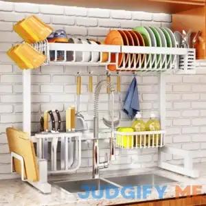 SNTD Over The Sink Dish Drying Rack Adjustable Large Dish Drying Rack for Kitchen Counter