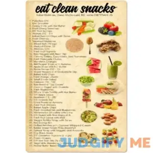 Healthy Eating Guidelines Metal Signs Eat Clean Snacks Infographic Tin Posters Dietitian Science Plaques Home Kitchen Club Office Wall Decor 8x12