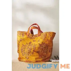 Minerva Printed Basket by Anthropologie in Yellow