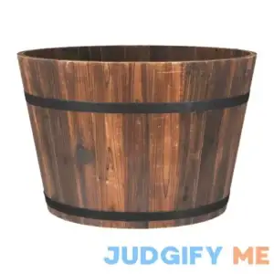 Style Selections 19.69" Wide x 12.99" High Carbonized Wood Barrel in Black B3028A