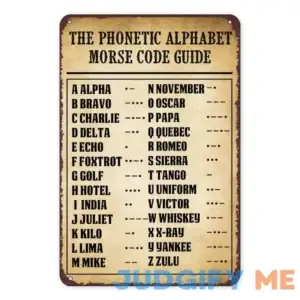 Phonetic Alphabet Morse Code Pilot Signs Poster Wall Decor Hanging Art Prints Art Decorative for Home Bedroom Bar Pub Club Man Cave 8 X 12 Inches