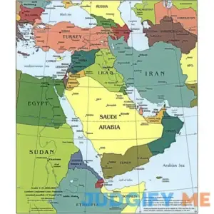 Middle East CIA Map Iraq Iran Israel Political 2003 Wall Art Poster