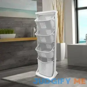 4-tier Laundry Hamper Basket Sorter with Wheels Clothes Storage Organizer Shelf Rolling Cart