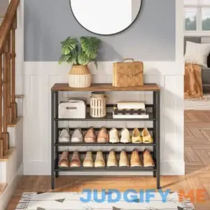 Alheide 4 Tier 16 Pair Shoe Rack 17 Stories Finish