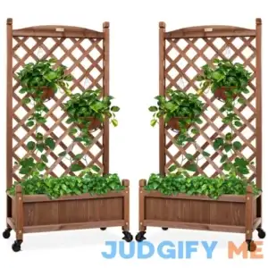 Best Choice Products 48in Wood Planter Box & Diamond Lattice Trellis