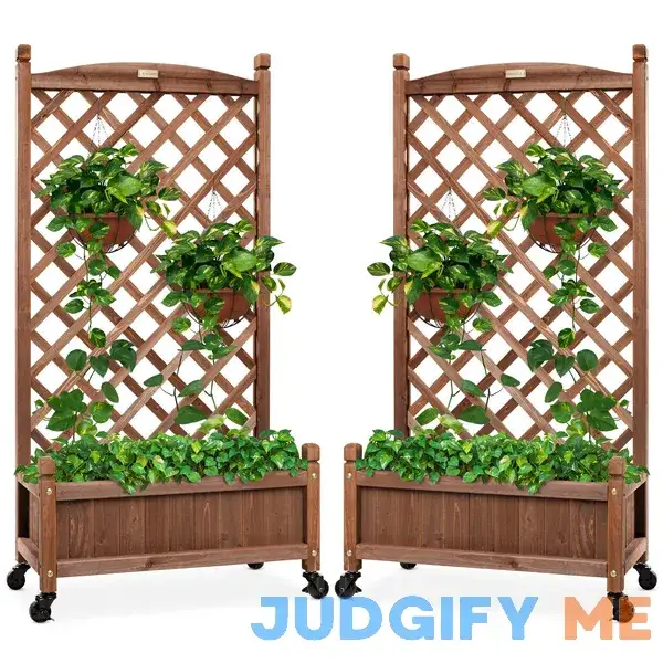 Best Choice Products 48in Wood Planter Box & Diamond Lattice Trellis Best Choice Products 48in Wood Planter Box & Diamond Lattice Trellis