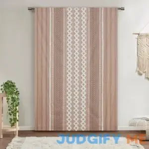 INK+IVY Imani Cotton Printed Curtain Panel with Chenille Stripe and Lining