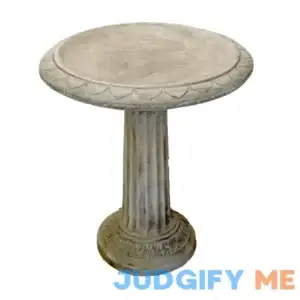 tabindeal traditional column 27-in H Pre Aged Concrete Complete Birdbath 102-916213PA