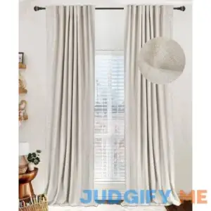 100% Blackout Shield Linen Blackout Curtains for Bedroom 84 Inches Long