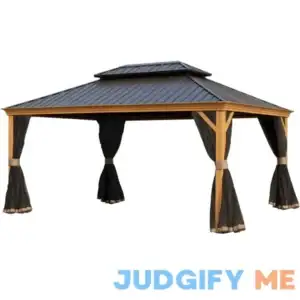 Kozyard Apollo 12 ft. W x D Wood-Like Aluminum Hardtop Gazebo