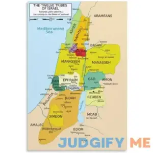 IEFSCAY Map of 12 Tribes of Israel Art Painting Print Painting HD Waterproof Canvas Wall Art Unframed For Living Room Bedroom