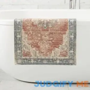 West Elm Heirloom Bath Mat Marina Blue