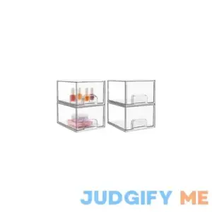 Vtopmart 4 Pack Clear Stackable Storage Drawers
