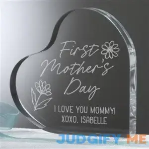 First Mother's Day Engraved Heart Keepsake Gift - Unique Mother's Day Gifts