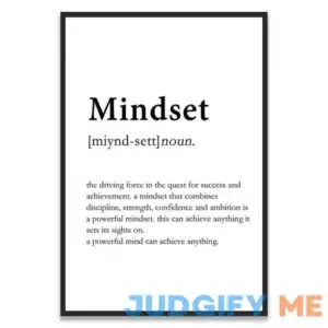 Motivational Quotes Wall Art Mindset Definition Mindset Poster Inspirational Wall Art Black and White Prints Painting Home Office Decor for Bedroom