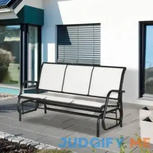 Outsunny 3-Person Outdoor Patio Glider Bench Porch Glider Swing with 3 Seats