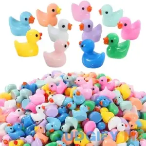 GliSun 220 Pieces Mini Resin Ducks Tiny Duck for Garden Micro Landscape Ornament Dollhouse Prank Christmas Falloween Birthday Party Favors DIY