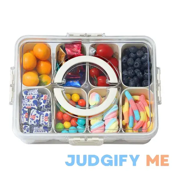 Divided Serving Tray with Lid and Handle Snackle Box Charcuterie Container for Portable Snack Platters Divided Serving Tray with Lid and Handle Snackle Box Charcuterie Container for Portable Snack Platters