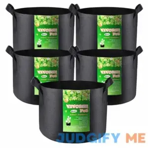 5-Pack Plant Grow Bags Heavy Duty Thickened Nonwoven Fabric Pots with Handles