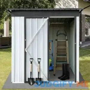 5' x 3' Outdoor Metal Storage Shed Garden Shed for Tools Trash Can