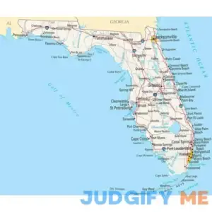 Art Oyster Map of Florida FL - Reference Map - 20" x 25" Peel & Stick Removable Wall Decal