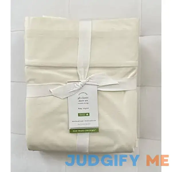 Pottery Barn Classic 400-Thread-Count Organic Percale Sheet Set Pottery Barn Classic 400-Thread-Count Organic Percale Sheet Set