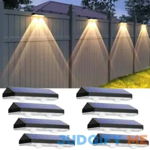 Solar Fence Lights Outdoor 2700/4000/6000K 3 Mode IP65 Waterproof Fence Solar Lights Outdoor