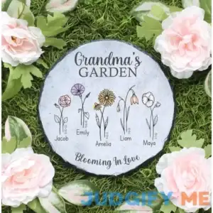 Personalized Garden Stone | Mother's Day Gift | Personalized Birth Flower Gift | Personalized Gift For Her | Gifts For Her | Grandma Gift