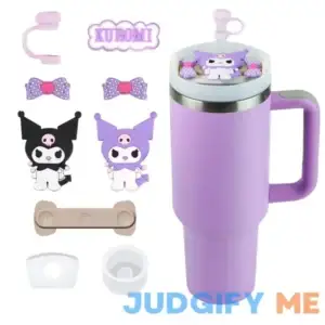 Luxjisa Set of 9 Pcs Stanley Tumbler Accessories Include Straw Cover Spill-Proof Stopper Cute Cartoon Individual Decorations Fits Stanley Cup 40 OZ