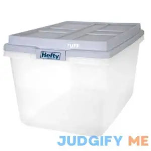 Hefty Clear Storage Bin with Blue Hi-Rise Lid
