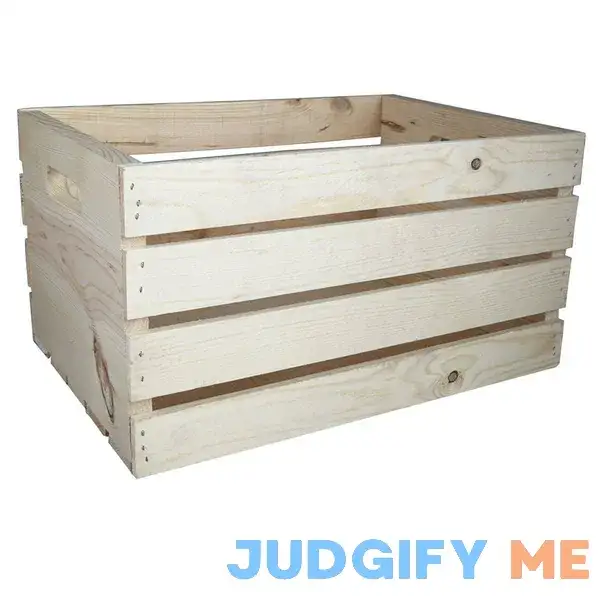 Large Wooden Crate by Make Market in Brown Large Wooden Crate by Make Market in Brown