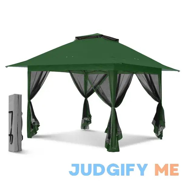 Pop Up Patio Gazebo 13 Ft. w x 13 Ft. D Metal Patio Gazebo EAGLE PEAK Roof Pop Up Patio Gazebo 13 Ft. w x 13 Ft. D Metal Patio Gazebo EAGLE PEAK Roof