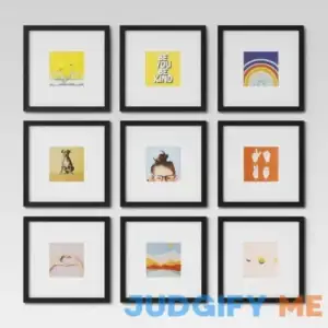 Room Essentials Set of 9 Gallery Frame Set Black